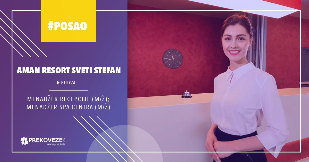 Trazite Posao Kao Menadzer Spa Centra M Z Prekoveze Me